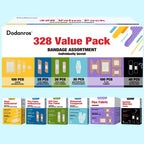 Dodanros Variety Bandages Pack,328ct Assorted Bulk Various Sizes, Shapes &Features | Sheer & Flex Fabric with Benzalkonium, ECO Bamboo Fabric, Waterproof, Cartoon Blind Box Fragrance Bandages