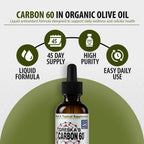 Greska's C60 in Organic Olive Oil - 45 Day Supply - Solvent-Free Carbon 60 Antioxidant Formula for Cellular Support, Vitality, Focus & Overall Wellness (1oz)