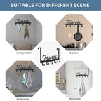 Azmoncy Over The Door Hooks Organizer, Over Door Rack with 5 Towel Hooks & 2 Mesh Basket, Back of Door Storage Organizer for Bathroom, Bedroom, Kitchen (Black)