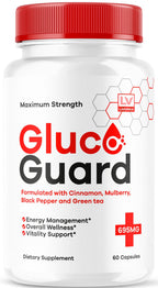 GlucoGuard Capsules - Official GlucoGuard Advanced Blood Support Formula, Natural GlucoGuard Pills Maximum Strength, GlucoGuard Health & Wellness Vitamin Supplement, 30 Capsules for 1 Month