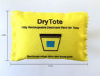 DryTote Rechargeable Desiccant Pack (10 Pack), Ultimate Moisture Absorption, Color Change Indicator, Safe Storage Protection, Large Capacity 200 Gallons, 100g, Yellow