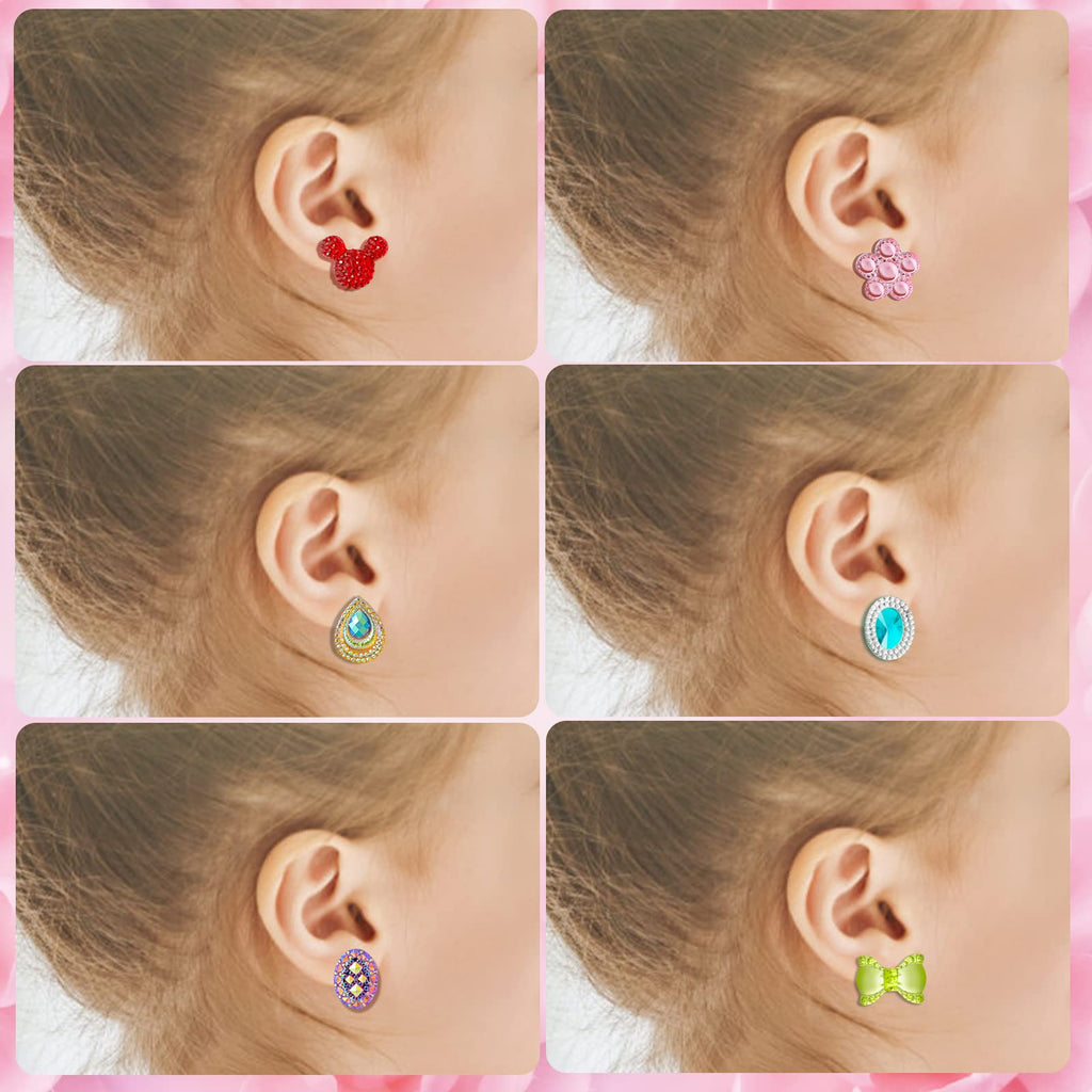 Kids Clip On Earrings for Girls 20/30 Pairs Hypoallergenic Clip on Earrings for Kids Cute Animal Earrings for Little Girls Toddlers Jewelry Set Party Favor Gift (40 Pairs)