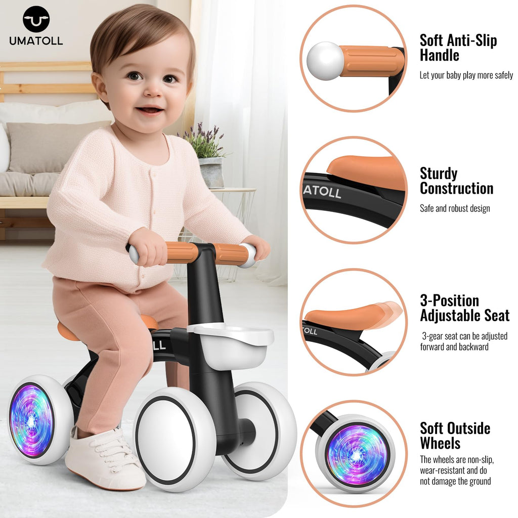 Umatoll Baby Balance Bike Toy for 1 Year Old Boy Girl, First Birthday Gift