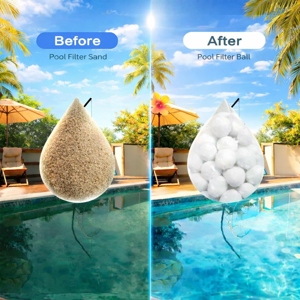 Fwxdbwyl 3.1 Lbs Pool Filter Balls for Sand Filter, Eco-Friendly Filter Balls Replace 100 lbs Pool Filter Sand, Lightweight and Reusable Fiber Ball, Pool Filter Media Balls for Swimming Pool