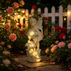 SAMPU Craft Angel Figurines Garden Statue with Solar Powered Light 12.2IN