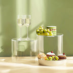 koretech 6Pcs Buffet Risers, Food Risers for Buffet, Acrylic Boxes for Display Round Riser Display Cases Acrylic Round Display Base, Clear(Size 6",6.5",6.7",7",7.5",8")