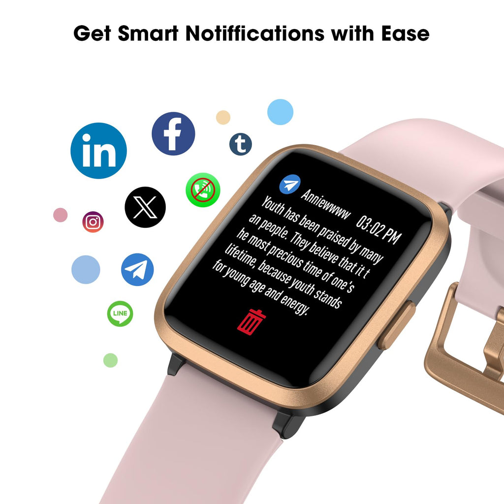 Fitness Tracker Watch with Heart Rate Monitor, Activity Tracker with Pedometer, Sleep Monitor, Calories & Step Counter, 5ATM Waterproof Smart Watch for Women Men Health Fitness Watch for Sports