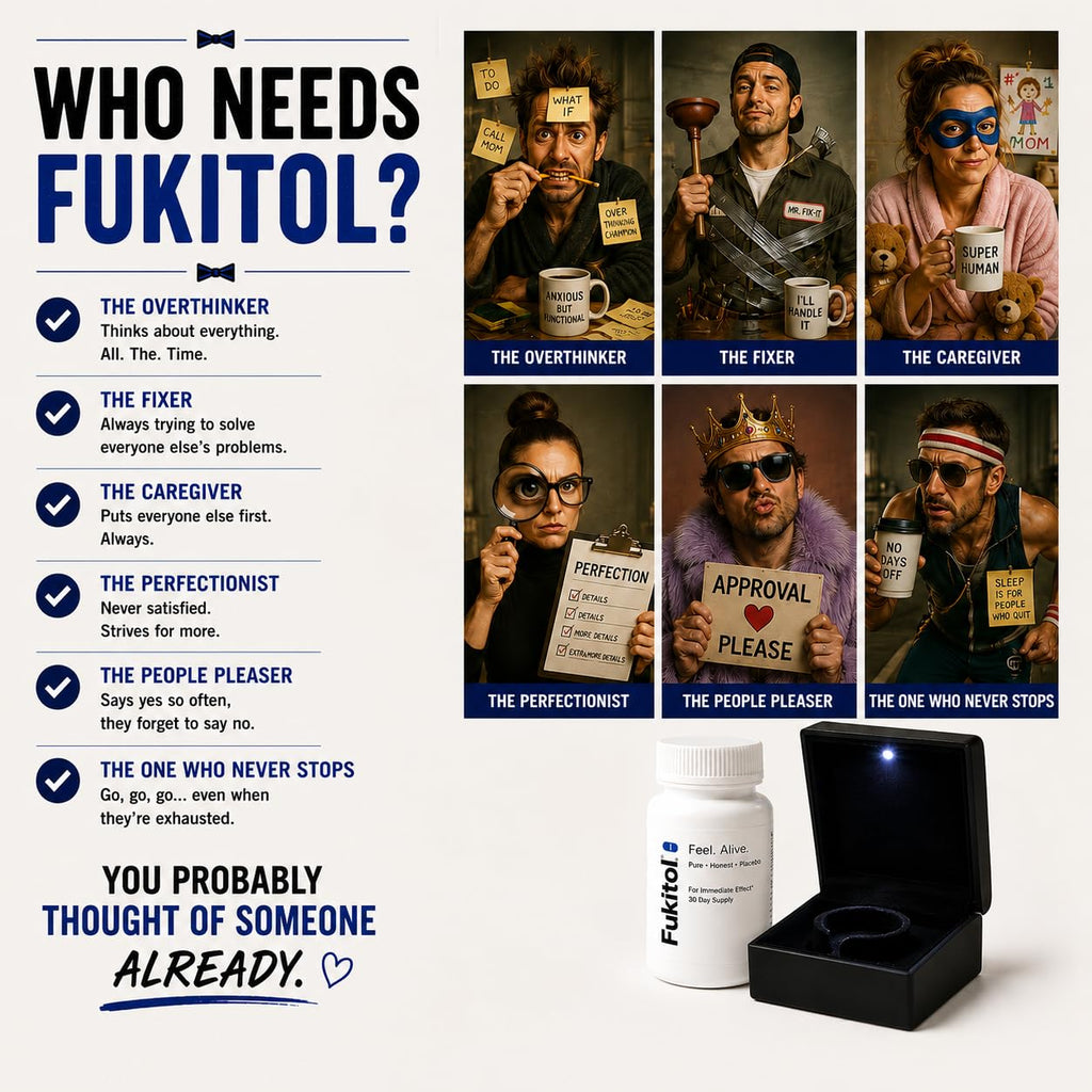 Fukitol™ Placebo Pills – The Gift of Letting Go – Funny Stress Relief Gag Gift (30 ct) – Unique Novelty Present for Birthdays, Father's Day, Holidays & White Elephant - Deluxe Edition