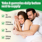 GREABBY Glycine 3g Gummies, with Alanine 1000 mg for Sleep Muscle Relaxation, L Theanine, GABA, Vitamin B6, Glycine Supplements for Adults Sleep, Sugar Free Pineapple Flavor, 60 Gummies