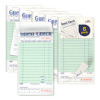 FMP Brands Guest Checks Pads 6 Pack 300 Orders, Server Note Pads, Light Green Guest Check for Servers, Waitress Notepad, Restaurant Order Pads Paper 50 Sheets/Book, Server Accessories