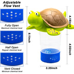 WWD POOL Chlorine Floater, Animal Pool Chlorine Dispenser for Chemical Tablets Fits 3 Inch Tabs Bromine Holder(Turtle)