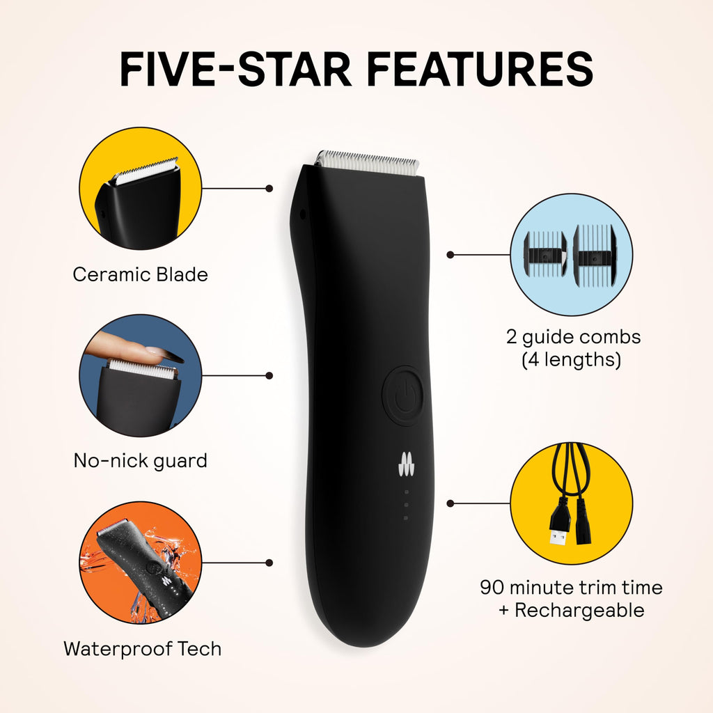 MERIDIAN The Trimmer Original | Body Hair Trimmer for Men & Women | Onyx