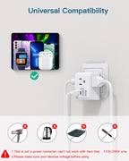 2 Pack European Travel Plug Adapter, International Power Plug Adapter with 3 Outlets 4 USB Charging Ports(2 USB C), Type C Plug Adapter Travel Essentials to Most Europe EU Spain Italy France Germany