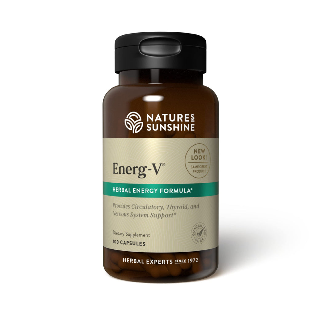Nature's Sunshine Energ-V - Herbal Blend to Support Energy Levels (100 Capsules)