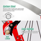 Pole Saw for Tree Trimming, 2-in-1 Tree Pruner with Saw & Pruning Scissors, 10FT Tree Trimmer, Quadruple Pulley System for High Branch Trimming, Yard, Garden & Orchard