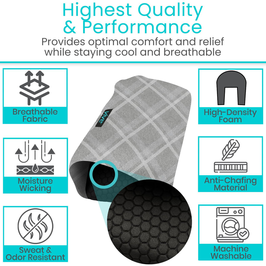 Vive Crutch Pads & Hand Grips - Padding for Walking Arm Crutches - Universal Underarm Padded Forearm Handle Pillow Covers for Hand Grips - Soft Foam Armpit Accessories for Adults, Kids (Plaid)