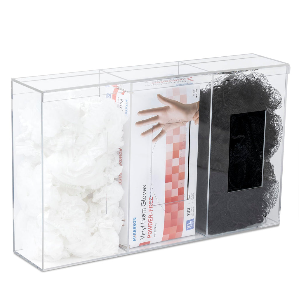 IneVibe 3 Compartment Hygiene Holder with Lid for Home or Office (Triple)