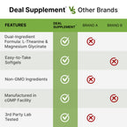 L-Theanine with Magnesium Glycinate, 360 Softgels | L-Theanine 200mg & Magnesium Glycinate 200mg per Serving | 2-in-1 Amino Acid & Mineral Complex | Made with Coconut Oil | Non-GMO, cGMP Manufactured