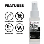 Skinister Medical Adhesive Remover for Skin | Wig, Ostomy, Tape, and Bandage Adhesive Remover | Silicone-Based, Hypoallergenic, Sting-Free | 4oz Spray