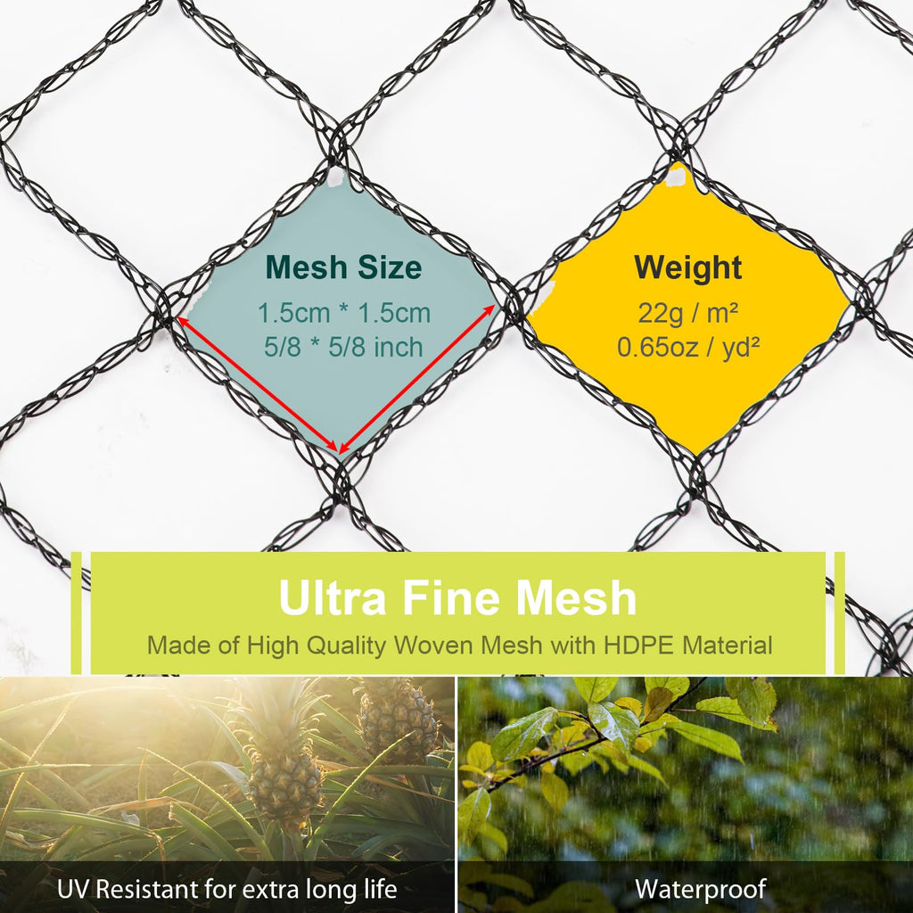 Bird Netting for Garden Protection, Anti Bird Mesh Garden Netting 49 x 49FT