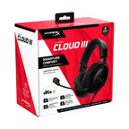 HyperX Cloud III – Wired Gaming Headset, PC, PS5, Xbox Series X|S, Angled 53mm Drivers, Spatial Audio, Memory Foam, Durable Frame, Ultra-Clear 10mm Mic, USB-C, USB-A, 3.5mm – Black