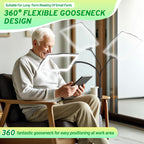 Hands-Free Floor Magnifying Glass with Light and Stand 48-LEDs Lighted Magnifying Lamp with 360° Flexible Gooseneck for Reading Close Work Repair Crafts
