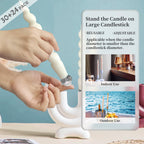 Taper Candle Fittings Set 30 Silver Bobeches & 24 White Sticky Dots for Secure Placement in Taper Candle Holders