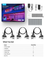 Govee Smart Outdoor String Lights 2, 144ft Outdoor Lights with Dimmable Warm White LED Bulbs, 47 Scene Modes for Patio, Backyard, Balcony, IP65 Waterproof, Works with Alexa, App Control