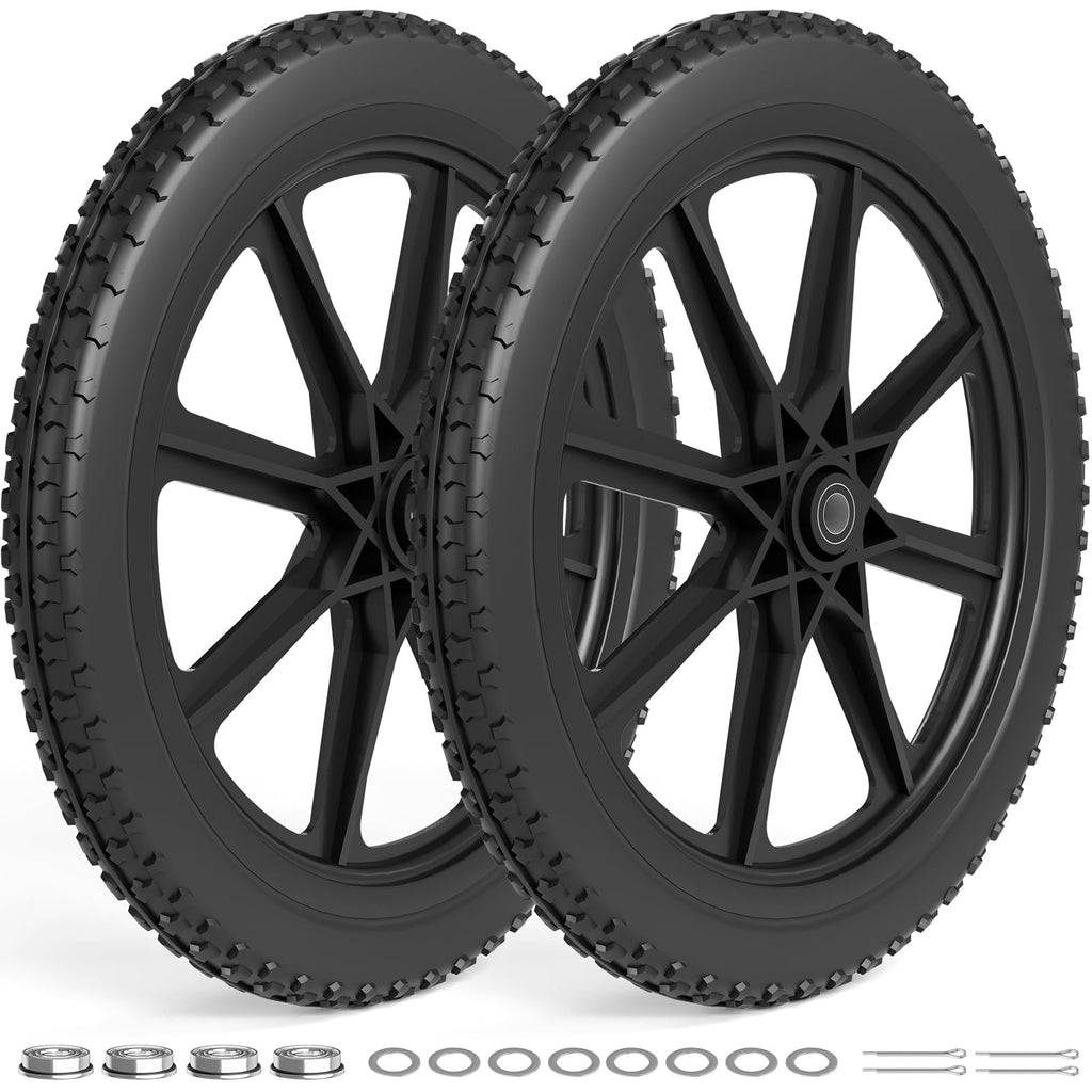 RONPOW 20" Flat Free Wheels Compatible with rubbermaid Wheelbarrows Tires