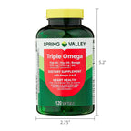 SUREFECT Spring Valley Triple Omega 3-6-9 Softgels with Fish, Flax & Borage Oil - 120 Count Organizer.