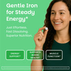 EZ Melts Iron - Supplement for Daily Energy & Iron Support - with Vitamin C - No Artificial Flavors - Non-GMO & Vegan - Zesty Orange - 180 Dissolvable Tablets (180 Servings)