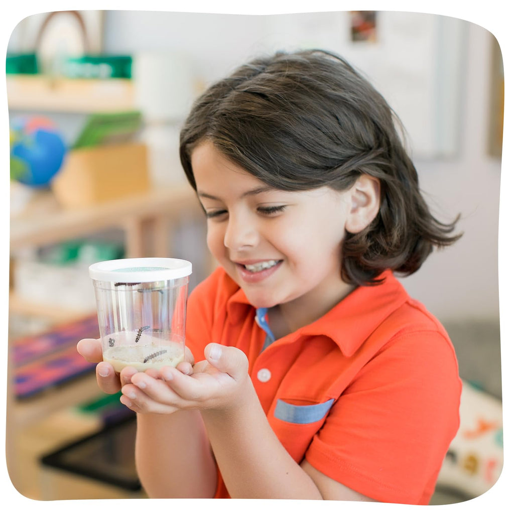 Insect Lore Butterfly Farm - Live Cup of 5 Caterpillars, Reusable Habitat, STEM Butterfly Activity Journal & Supplies - Grow, Observe and Release Painted Lady Butterflies