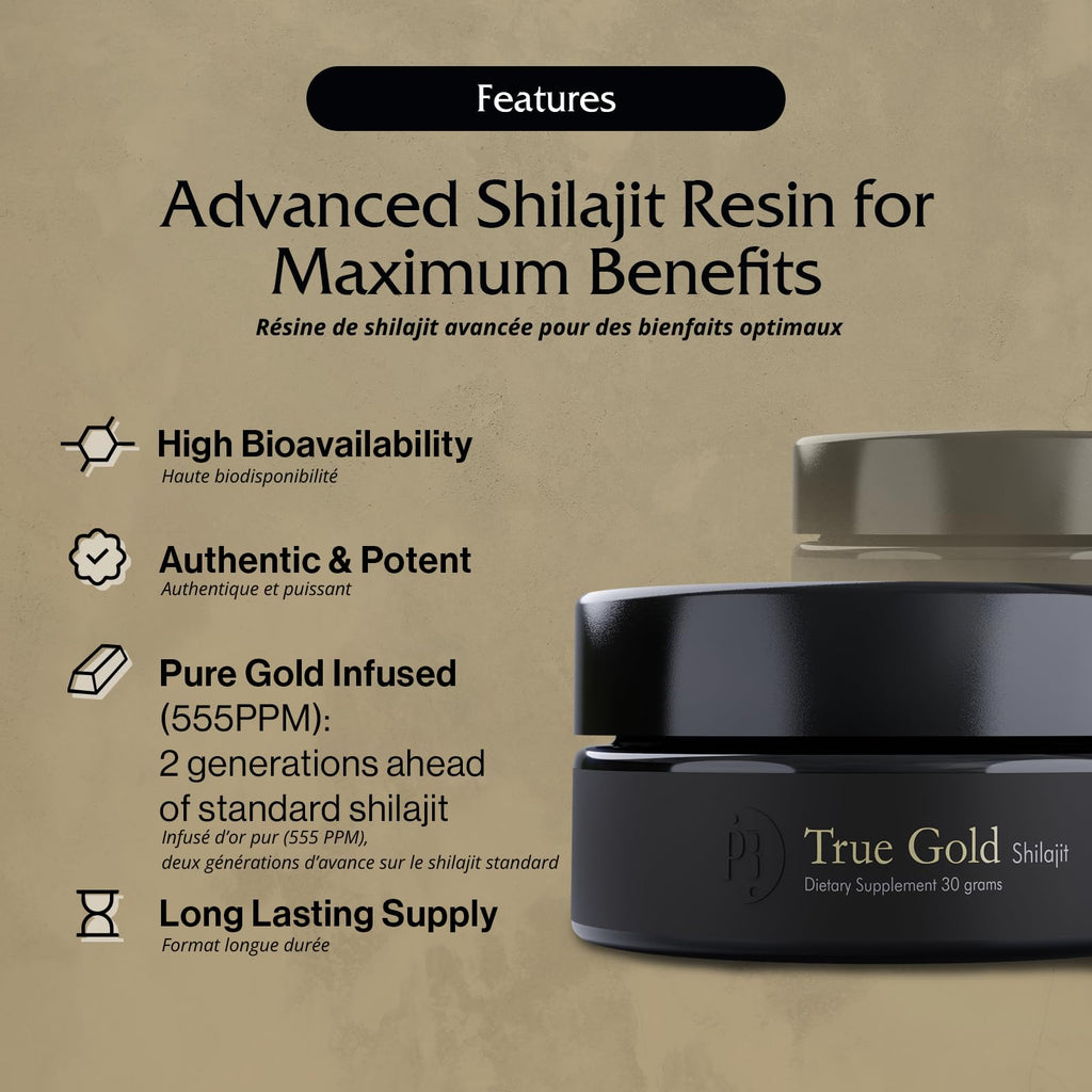 Purblack Pure Himalayan Shilajit Resin - Himalayan and Other Mountain Ranges Gold Infused Shilajit for Men & Women with Over 85+ Trace Minerals for Energy & Immunity | 60 Servings | USA Made
