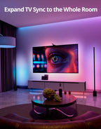 Ailofy Smart TV LED Backlight with Camera for 75-85 inch Screens, 16.4ft LED Strip Lights Sync to Screen& Music, Color Changing Lights for TV Compatible with Alexa & Google Assistant, App Control