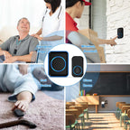 Caregiver Pager, FullHouse Wireless Call Button 1000+ Feet, SOS Alert Nurse Calling Elderly Fall Help System for Patient/Disabled Monitoring at Home, IP55 Waterproof