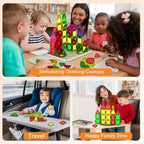 Anyeve Mini Magnetic Tiles, 46PCS Travel Magnetic Tiles with Case, STEM Educational Building Set Construction Toys for Kids Ages 3+, Portable Building Toys for Toddlers, Boys & Girls Birthday Gift