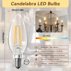 TJOY Candelabra LED Bulbs, E12 60W Equivalent Dimmable for Chandelier Light