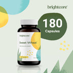 Brightcore Nutrition Sweet Wheat, Ready-to-Drink Athletic Greens, Super Greens with Digestive Enzymes for Digestive Health and Immune Boost, 180 Wheatgrass Juice Powder Capsules