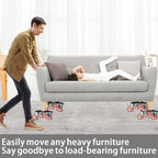 Furniture-Dolly-Furniture-Movers-with-5-Wheels, Furniture Sliders Large Size Carbon Steel Panel Lifter Tool for Moving Heavy Furniture, Furniture Dollies with 2 Brakes, Max Capacity 3335 Ibs
