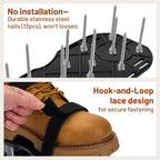 DWAEEGG Lawn Aerator Shoes, Pre-Installed Two-Layer Spike Aerator Shoes Tool with Hook-and-Loop Adjustable Straps, Durable and Self-Cleaning for Patio Garden Soil and Plat Grassland
