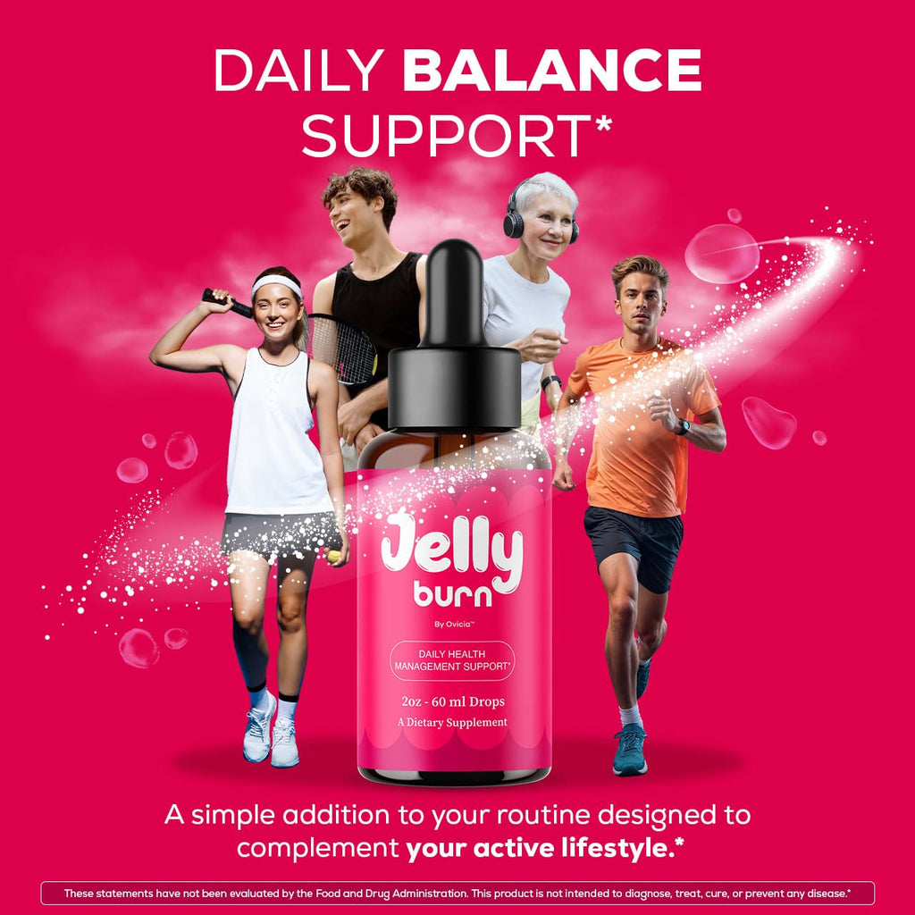 (2 Pack) Jelly Burn Drops - Official JellyBurn Oral Liquid Drops Advanced Premium Formula Maximum Strength, All Natural Ingredients Vitamins for Overall Health & Wellness, 2 Bottles for 2 Months