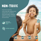 Happy Ocean SPF 45 Reef Safe Mineral Sunscreen for Kids & Sensitive Skin with Non-Nano Zinc Oxide, Non Toxic Kids Sunscreen for Face & Body, Natural Organic Sunblock, Travel Size, Vegan 2.5 Fl Oz