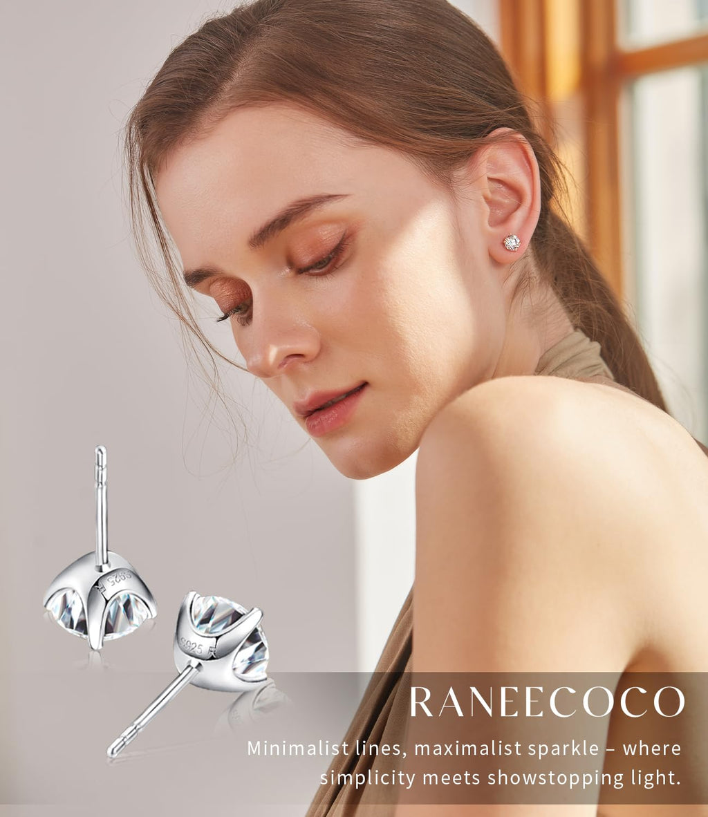"STUNNING FLAME" 18K Yellow Gold Plated Sterling Silver Cubic-Zirconia Stud CZ Earrings | 2ct