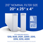 AprilAire 213 Replacement Filter for AprilAire Whole House Air Purifiers - MERV 13, Healthy Home Allergy, 20x25x4 Air Filter (Pack of 2)