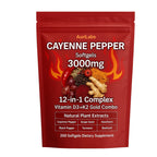 AuriLabs Cayenne Pepper Softgels - Enhanced with Vitamin D3+K2 Complex - Features Grape Seed, Hawthorn & Beetroot Extracts - Herbal Supplement (1)