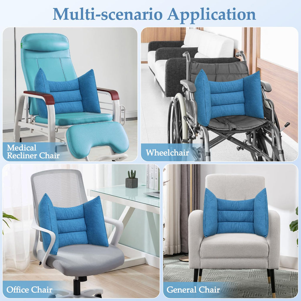 KAVIL Lateral Support for Wheelchair Back Support Cushion for Pressure Relief Folding Pads Improving Better Posture Sitting Assist Wedge for Elderly Disabled Stroke Patients in Recliner Wheelchair