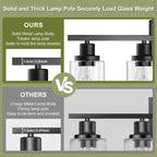 Unicozin Modern Bathroom Light Fixtures, 4 Light Vanity Lights Over Mirror, Black Wall Lamp with Clear Glass for Living Room Cabinet Bedroom Porch
