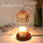 Funistree Flower Candle Warmer Lamp with Timer, Dimmable Candle Lamp Warmer, Christmas Birthday Gifts for Women Mom Her, Housewarming Home Decor, Lotus Wax Warmer for Yankee Candles - Lily Amber