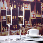 BACLIFE Hand Blown Champagne Flutes, Crystal Champagne Glasses Set 6, 6.5oz