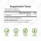 L-Theanine 400mg, 400 Capsules – Extra Strength Theanine Supplement – Amino Acids for Focus & Relaxation Support – Non-GMO & Gluten Free